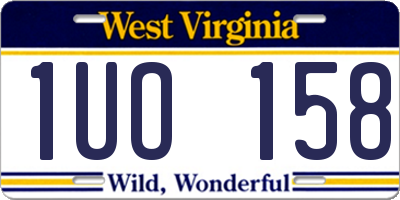 WV license plate 1UO158