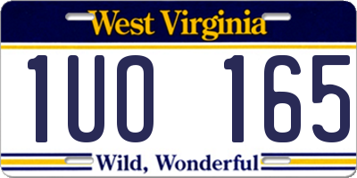 WV license plate 1UO165