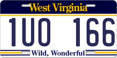 WV license plate 1UO166