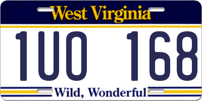 WV license plate 1UO168