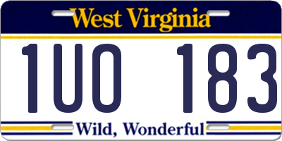 WV license plate 1UO183
