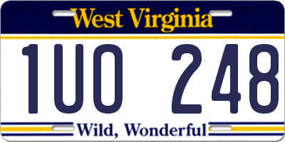 WV license plate 1UO248
