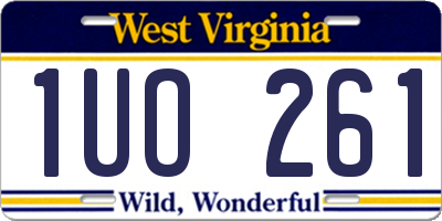 WV license plate 1UO261