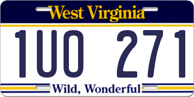 WV license plate 1UO271