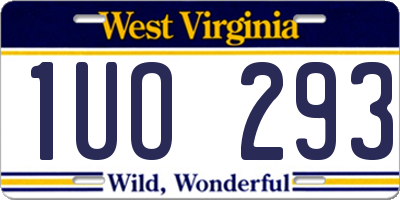 WV license plate 1UO293