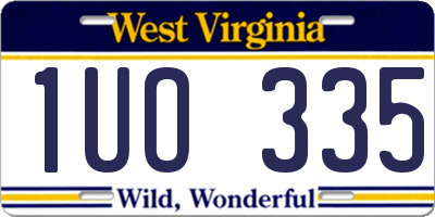 WV license plate 1UO335