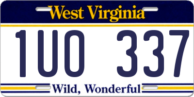 WV license plate 1UO337
