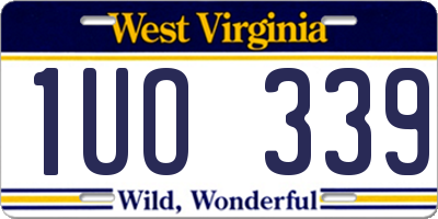 WV license plate 1UO339