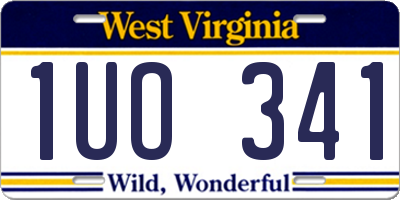 WV license plate 1UO341