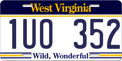 WV license plate 1UO352