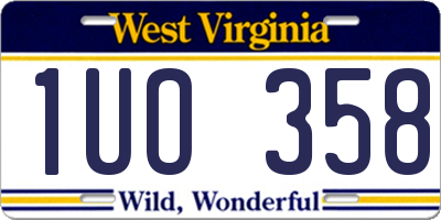 WV license plate 1UO358