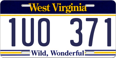 WV license plate 1UO371
