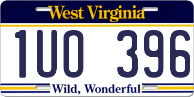 WV license plate 1UO396