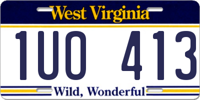 WV license plate 1UO413