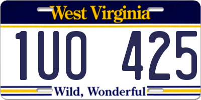 WV license plate 1UO425