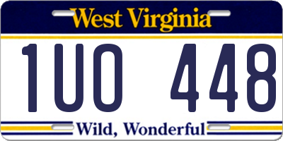 WV license plate 1UO448
