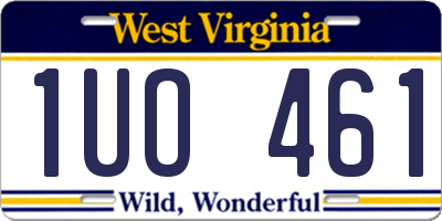 WV license plate 1UO461