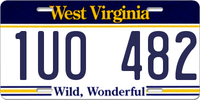 WV license plate 1UO482