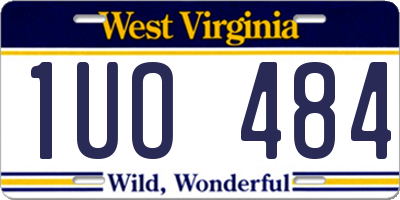 WV license plate 1UO484