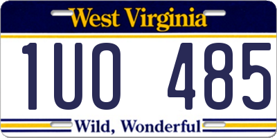 WV license plate 1UO485