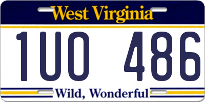 WV license plate 1UO486