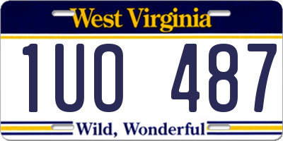 WV license plate 1UO487
