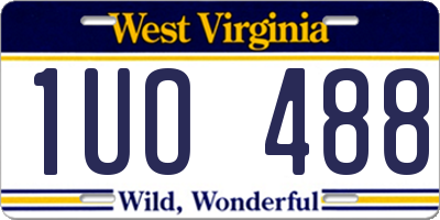 WV license plate 1UO488