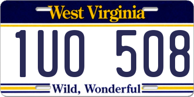 WV license plate 1UO508