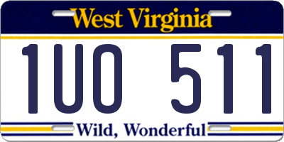 WV license plate 1UO511