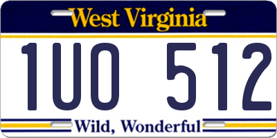 WV license plate 1UO512