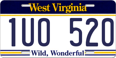 WV license plate 1UO520