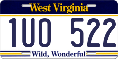 WV license plate 1UO522