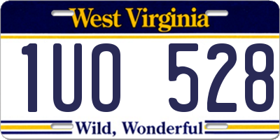 WV license plate 1UO528