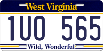 WV license plate 1UO565