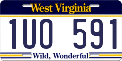 WV license plate 1UO591