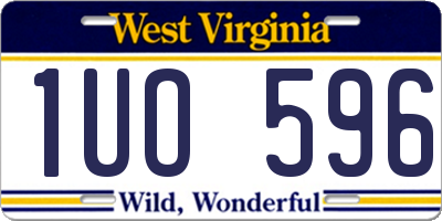 WV license plate 1UO596