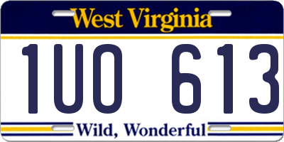 WV license plate 1UO613