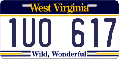 WV license plate 1UO617