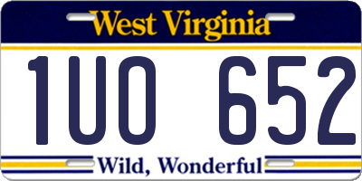 WV license plate 1UO652