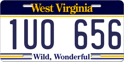 WV license plate 1UO656