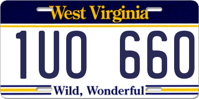 WV license plate 1UO660