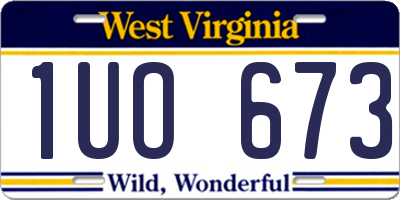 WV license plate 1UO673