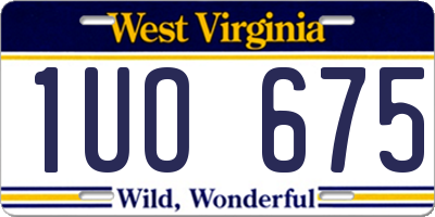 WV license plate 1UO675