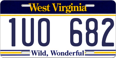 WV license plate 1UO682