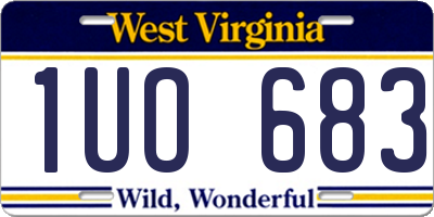 WV license plate 1UO683