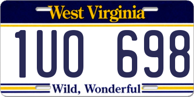 WV license plate 1UO698