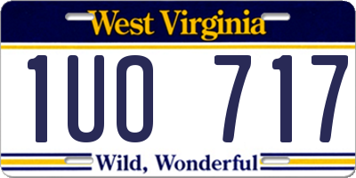 WV license plate 1UO717
