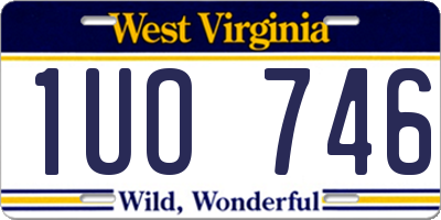 WV license plate 1UO746