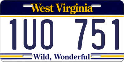 WV license plate 1UO751