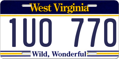 WV license plate 1UO770